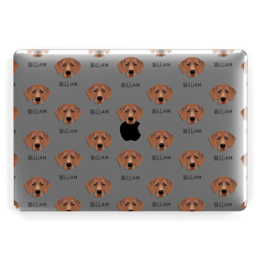 Flat Coated Retriever Icon with Name Apple MacBook Case