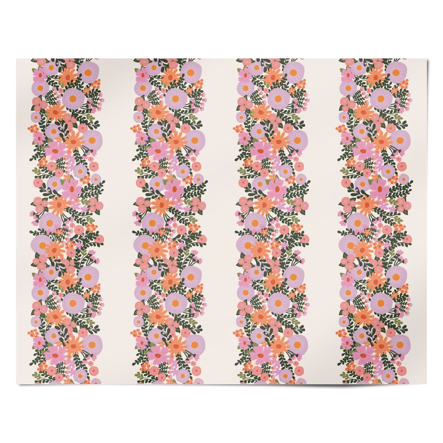 Floral Banner Pattern Personalised Wrapping Paper Alternative