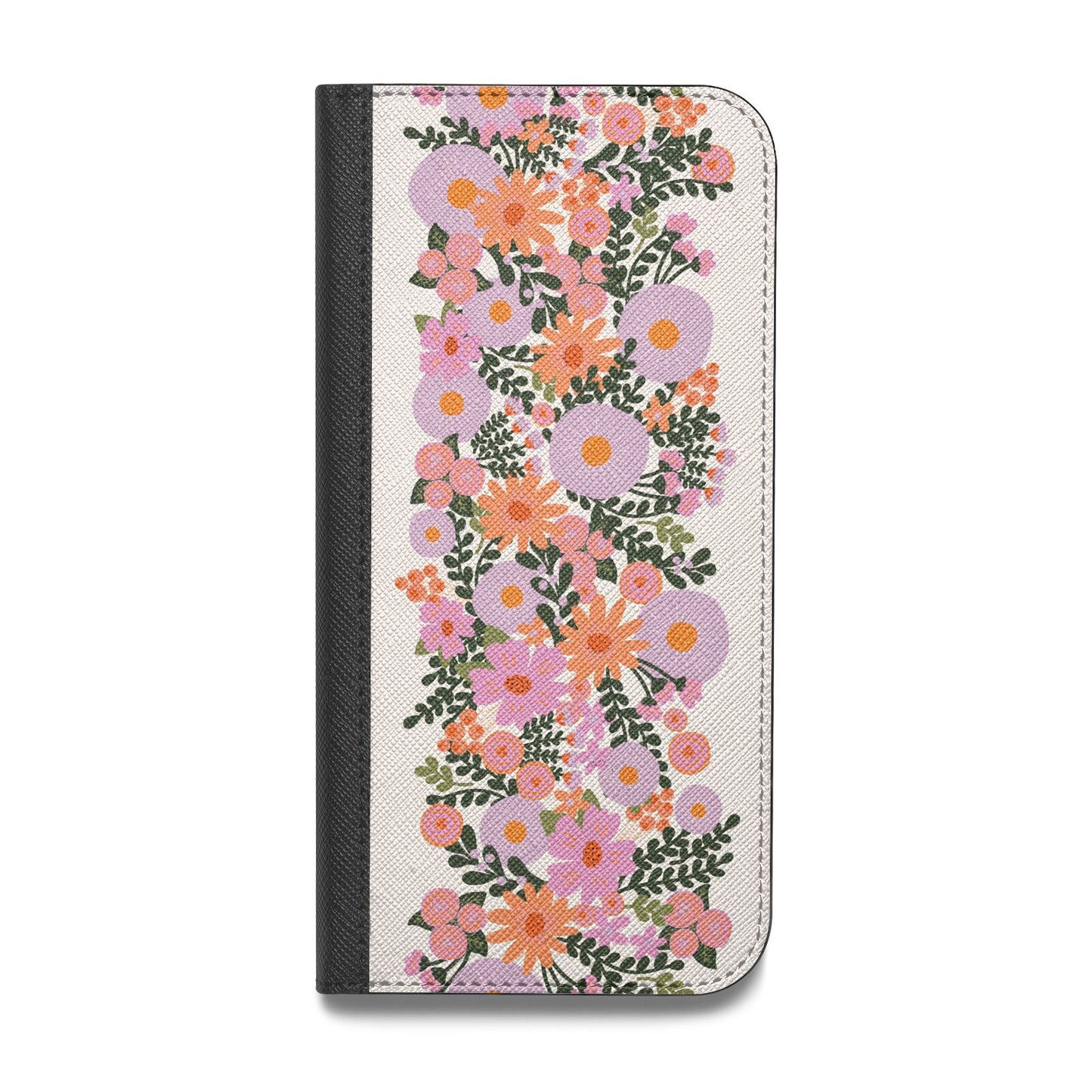 Floral Banner Pattern Vegan Leather Flip Samsung Case