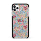 Floral Meadow Apple iPhone 11 Pro Max in Silver with Black Impact Case