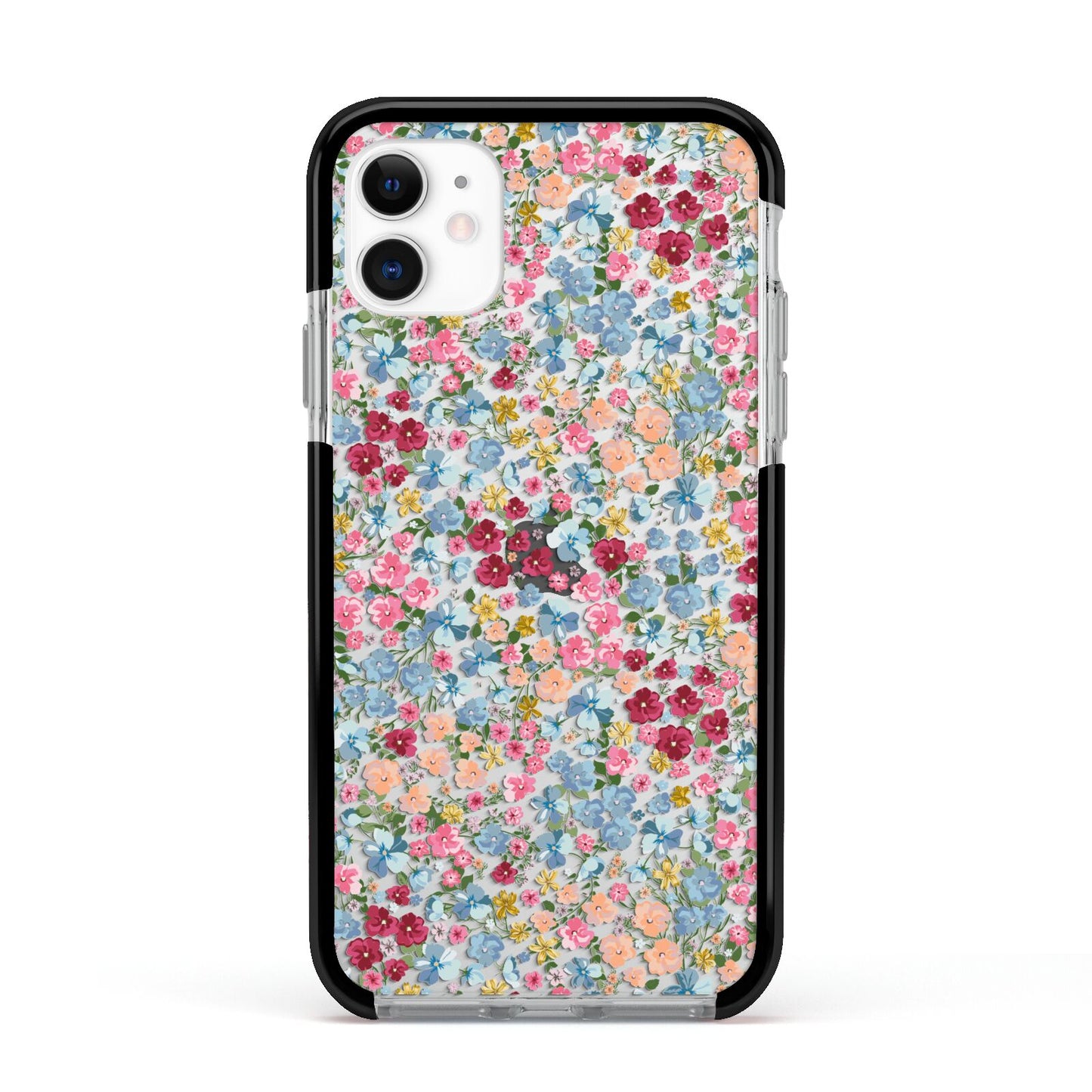 Floral Meadow Apple iPhone 11 in White with Black Impact Case