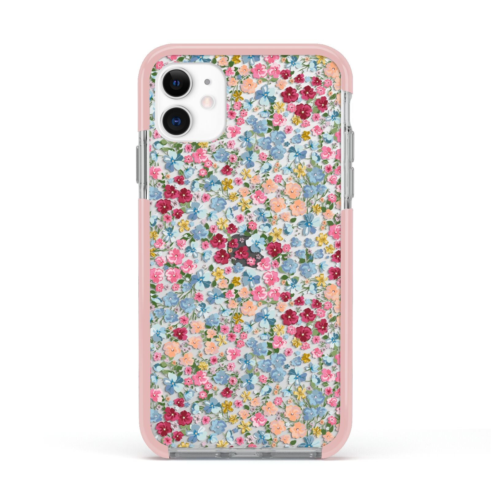 Floral Meadow Apple iPhone 11 in White with Pink Impact Case