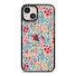 Floral Meadow iPhone 13 Black Impact Case on Silver phone