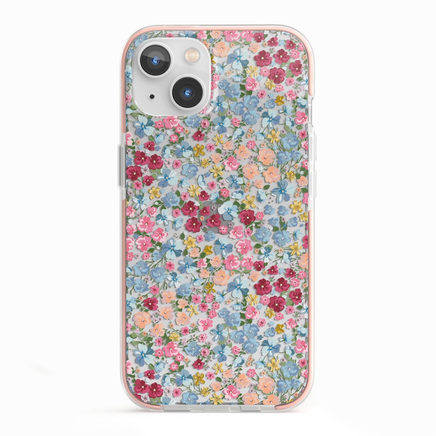 Floral Meadow iPhone 13 TPU Impact Case with Pink Edges