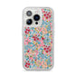 Floral Meadow iPhone 14 Pro Glitter Tough Case Silver