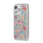 Floral Meadow iPhone 14 Pro Max Clear Tough Case Silver Angled Image