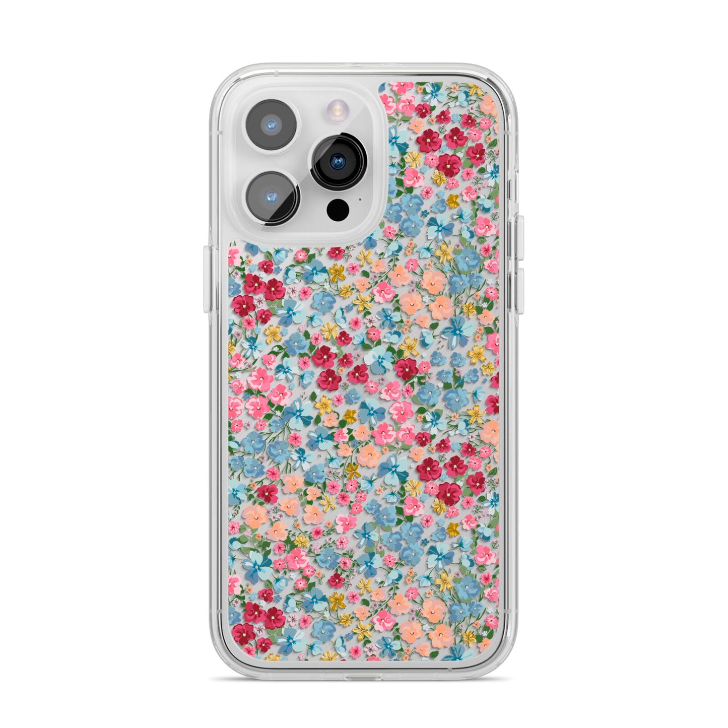 Floral Meadow iPhone 14 Pro Max Clear Tough Case Silver