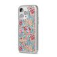 Floral Meadow iPhone 14 Pro Max Glitter Tough Case Silver Angled Image