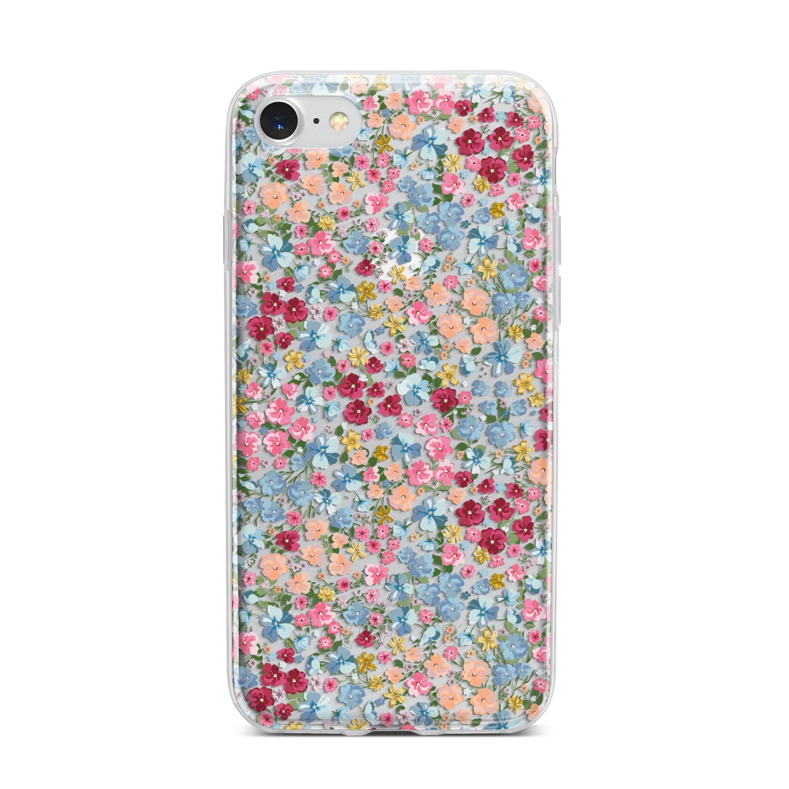 Floral Meadow iPhone 7 Bumper Case on Silver iPhone