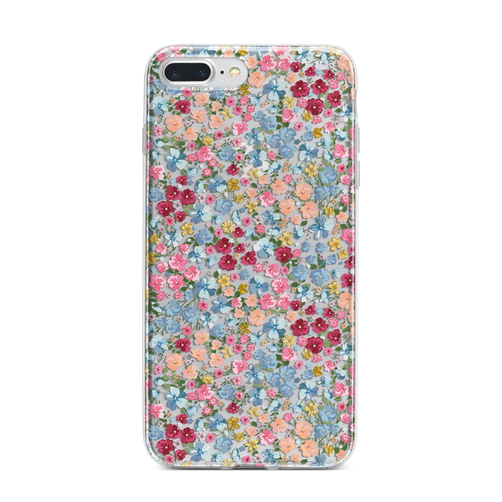 Floral Meadow iPhone 7 Plus Bumper Case on Silver iPhone