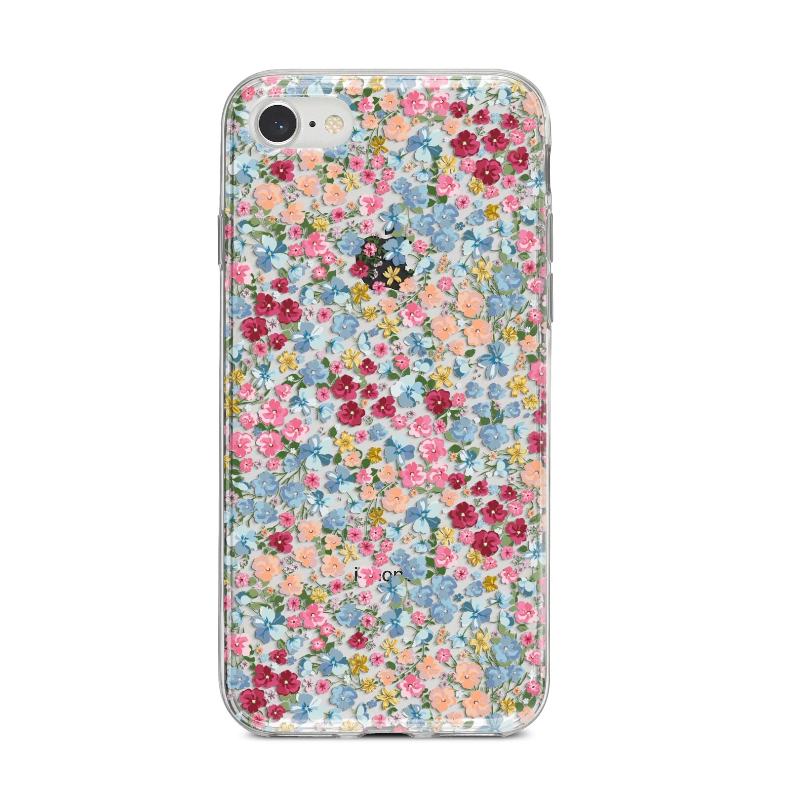 Floral Meadow iPhone 8 Bumper Case on Silver iPhone