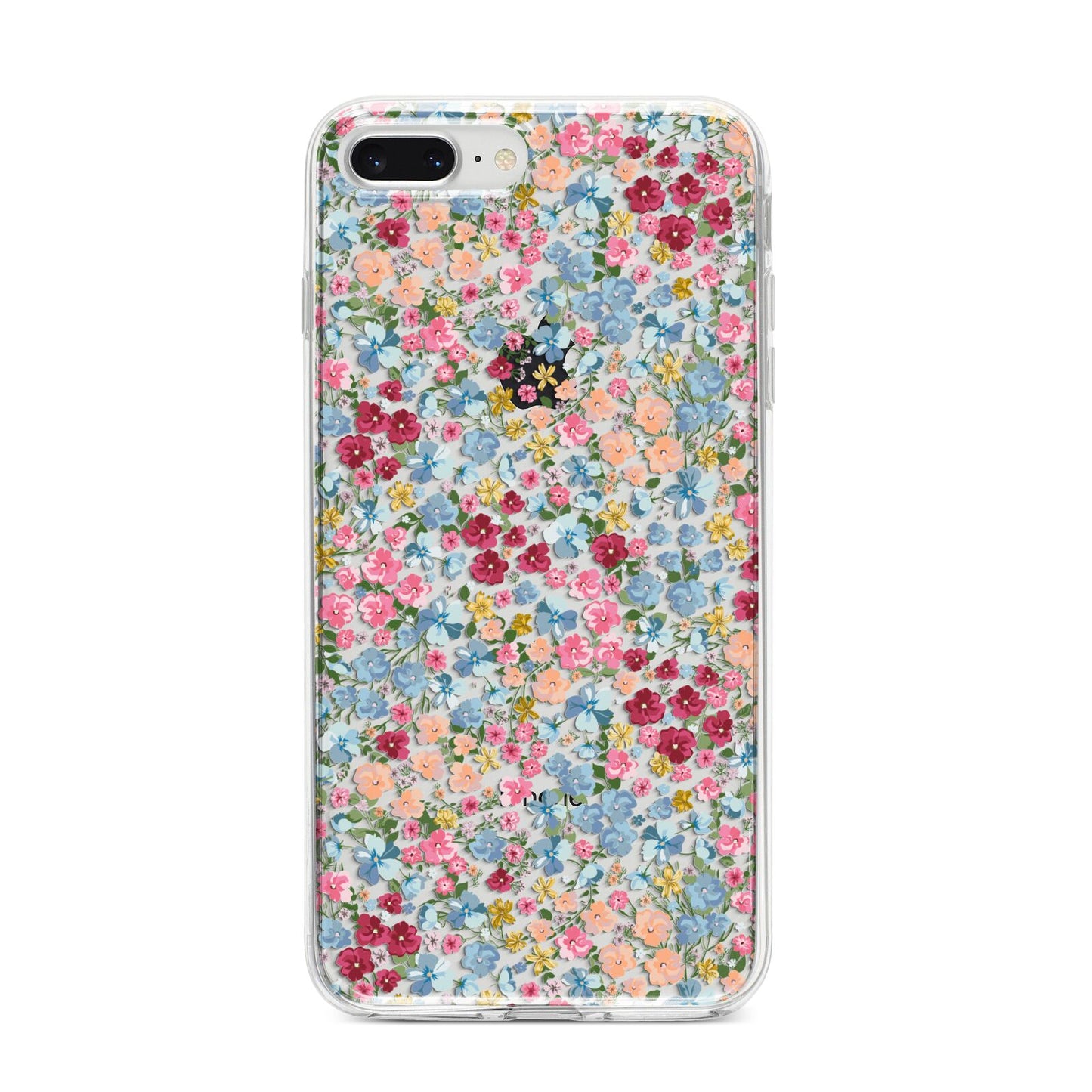 Floral Meadow iPhone 8 Plus Bumper Case on Silver iPhone