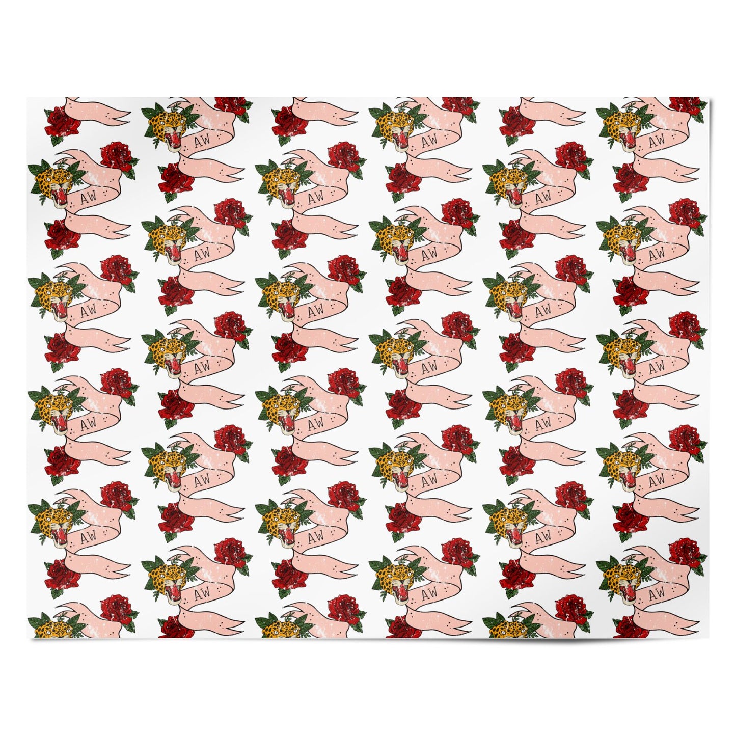 Floral Scroll Custom Personalised Wrapping Paper Alternative