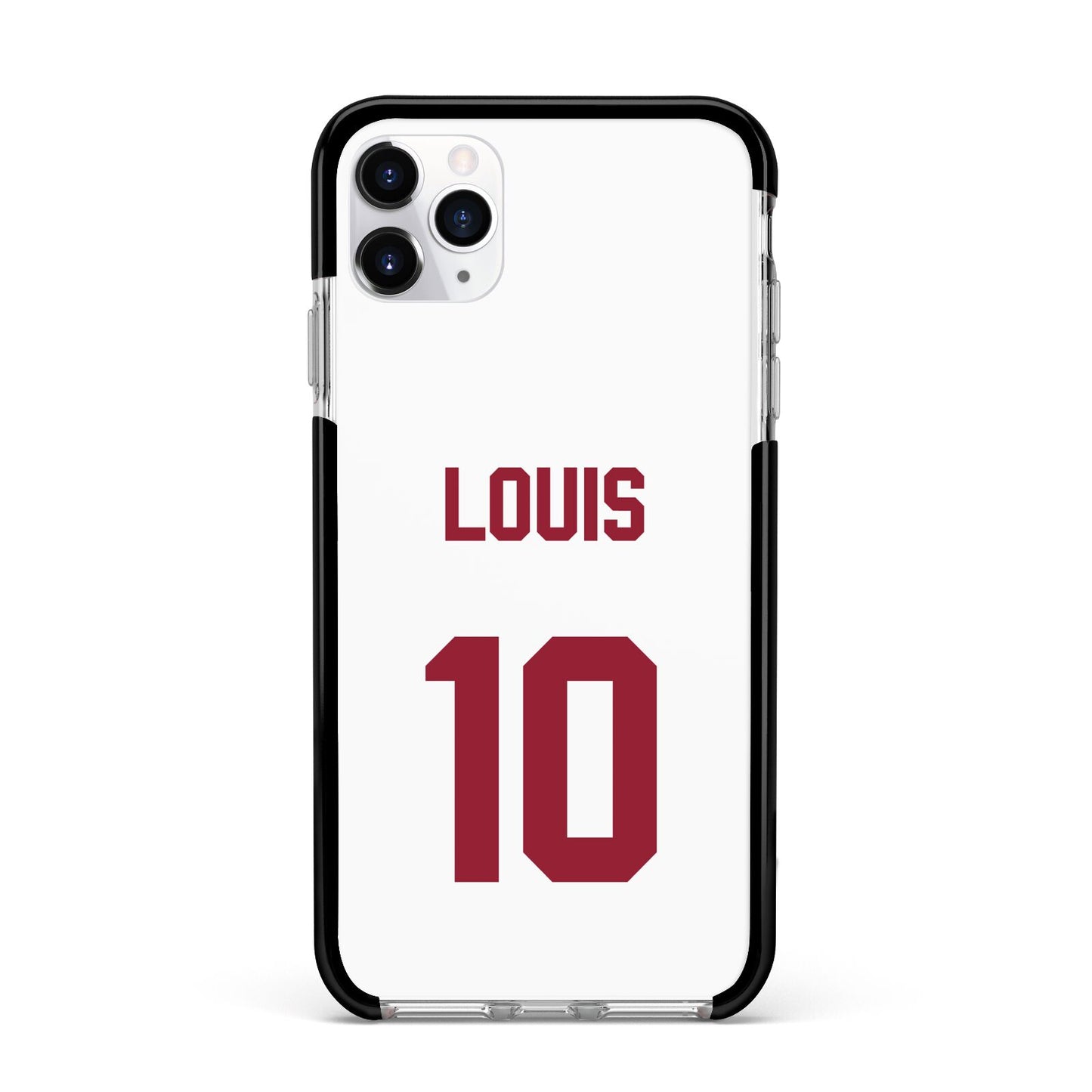 Football Shirt Custom Apple iPhone 11 Pro Max in Silver with Black Impact Case
