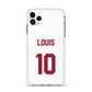 Football Shirt Custom Apple iPhone 11 Pro Max in Silver with White Impact Case