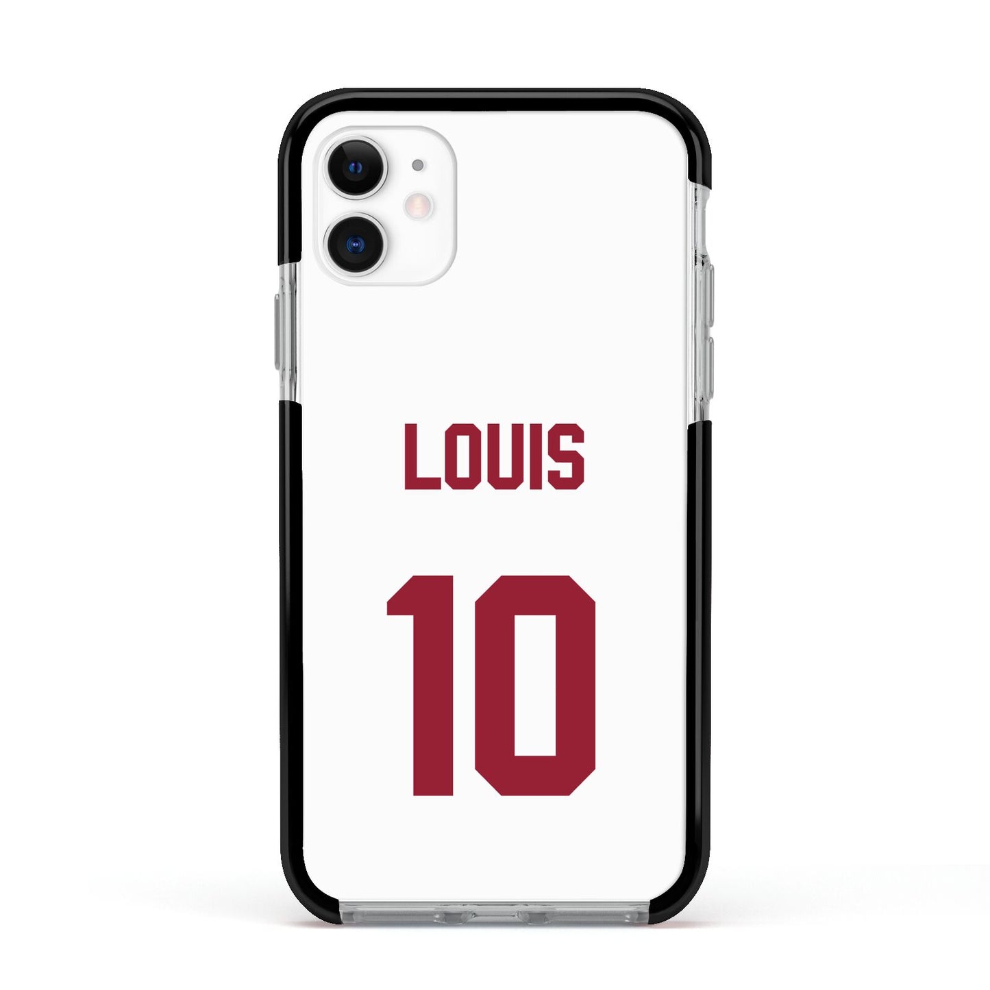 Football Shirt Custom Apple iPhone 11 in White with Black Impact Case