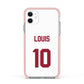 Football Shirt Custom Apple iPhone 11 in White with Pink Impact Case