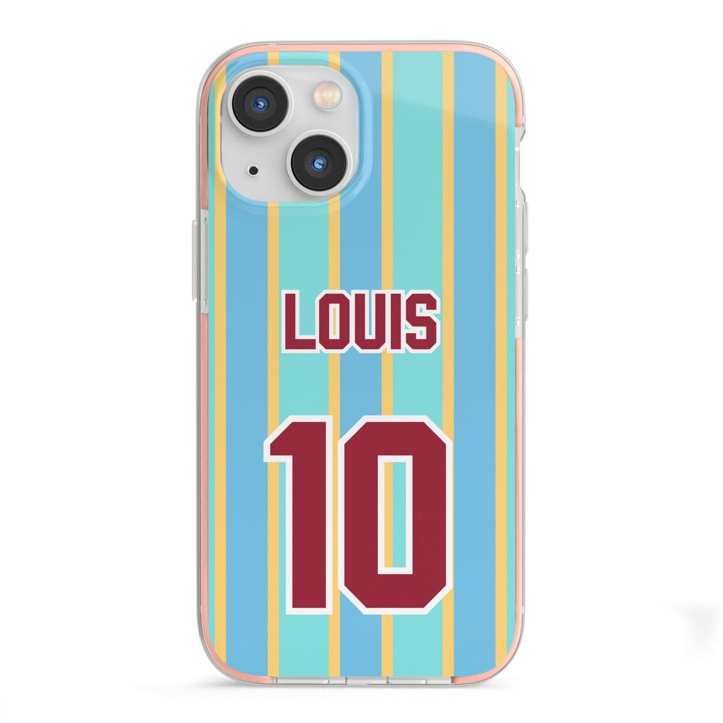 Football Shirt Custom iPhone 13 Mini TPU Impact Case with Pink Edges