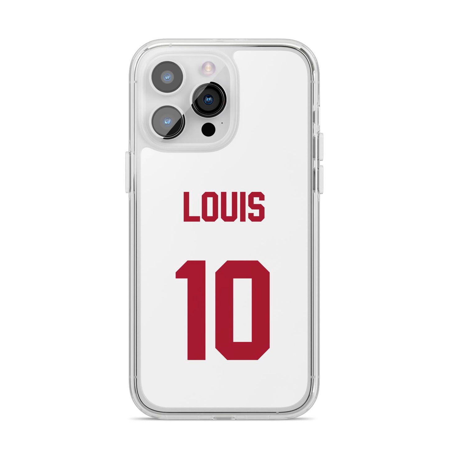 Football Shirt Custom iPhone 14 Pro Max Clear Tough Case Silver