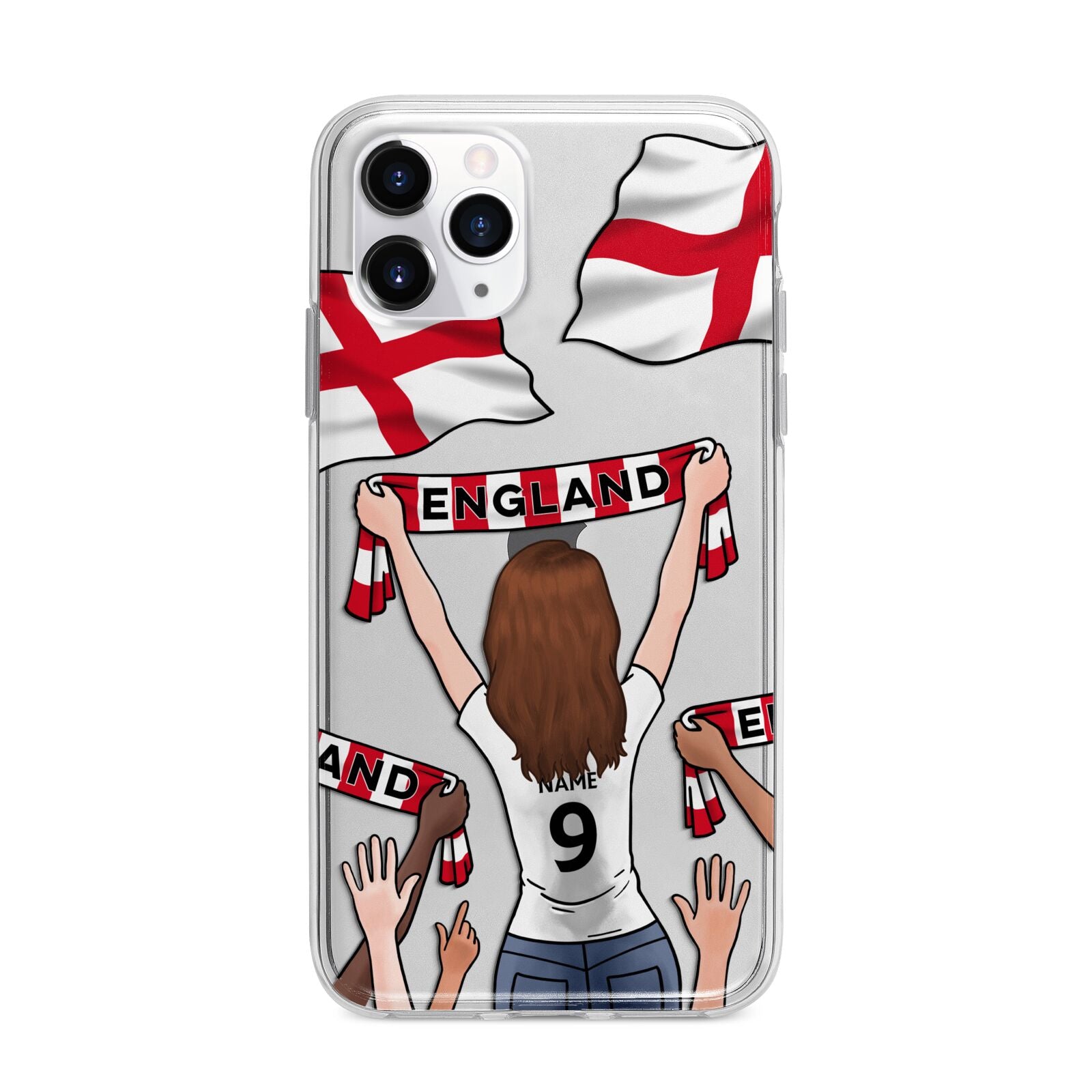 Football Supporter Personalised Apple iPhone 11 Pro Max in Silver with Bumper Case