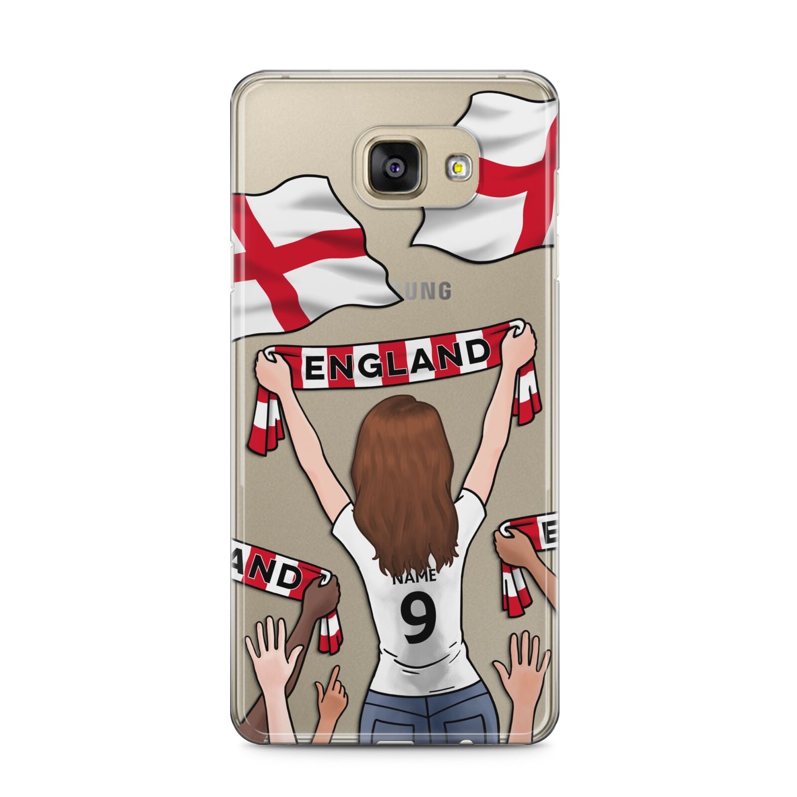 Football Supporter Personalised Samsung Galaxy A5 2016 Case on gold phone