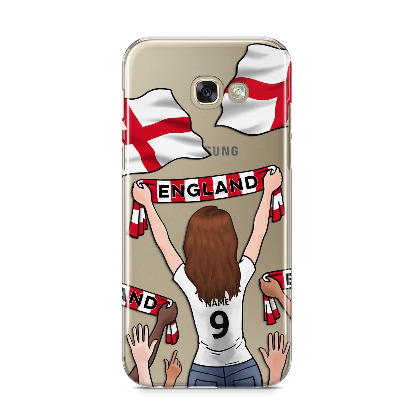 Football Supporter Personalised Samsung Galaxy A5 2017 Case on gold phone