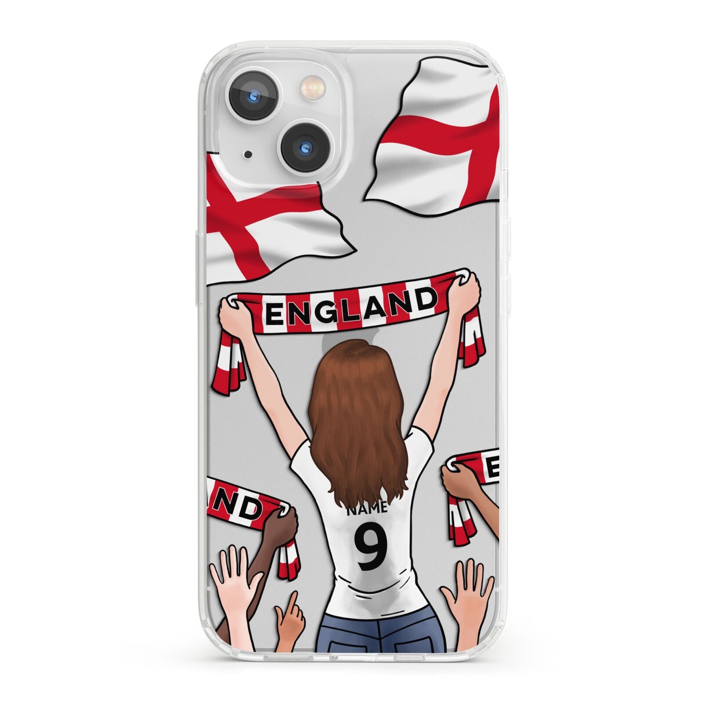 Football Supporter Personalised iPhone 13 Clear Bumper Case