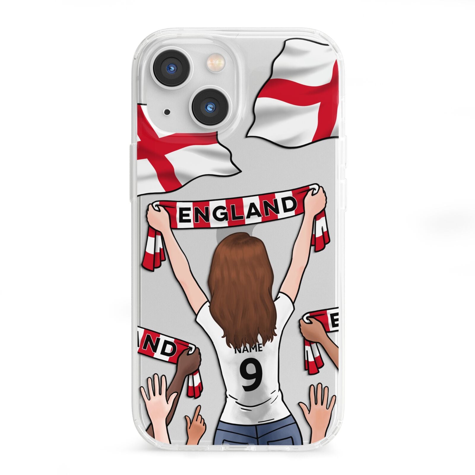 Football Supporter Personalised iPhone 13 Mini Clear Bumper Case
