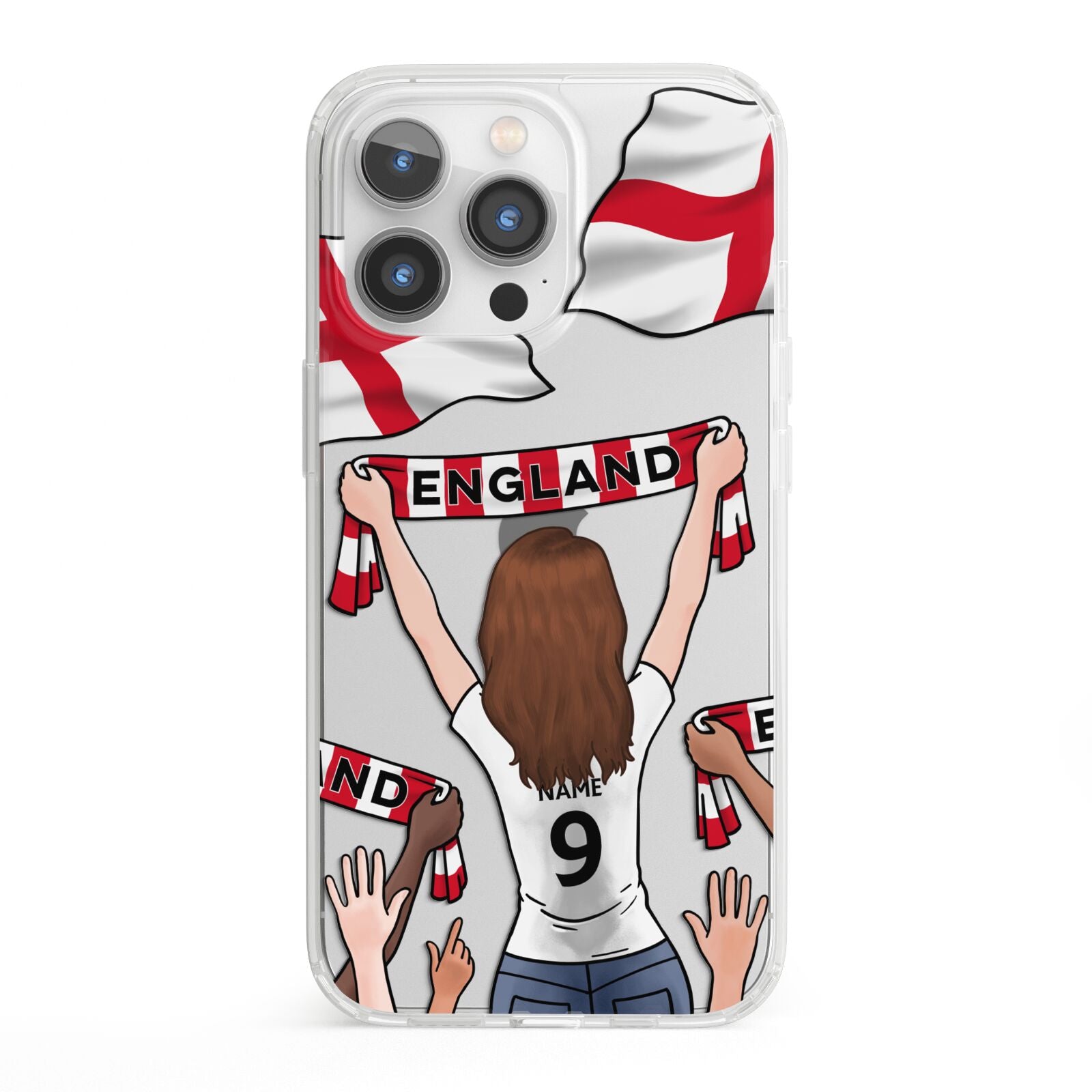 Football Supporter Personalised iPhone 13 Pro Clear Bumper Case