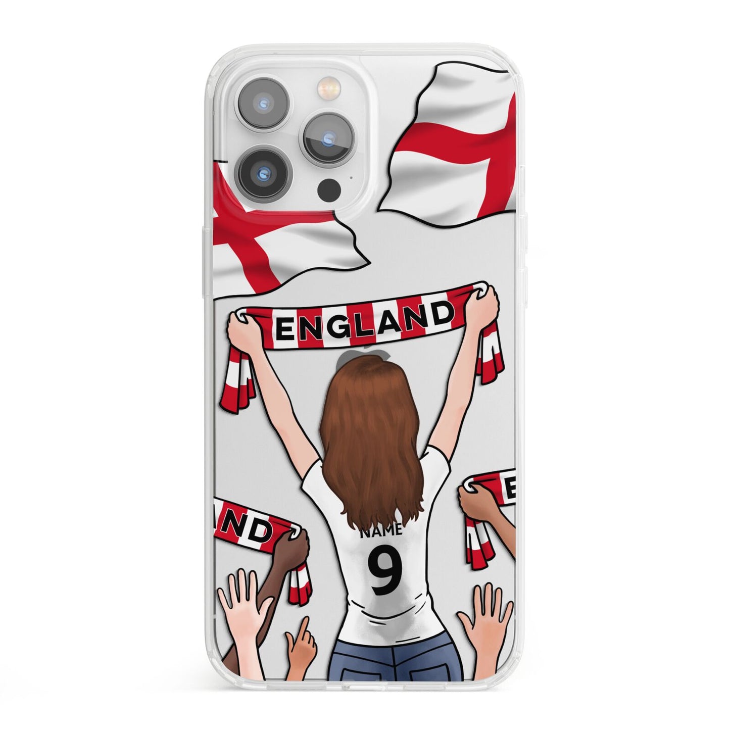 Football Supporter Personalised iPhone 13 Pro Max Clear Bumper Case
