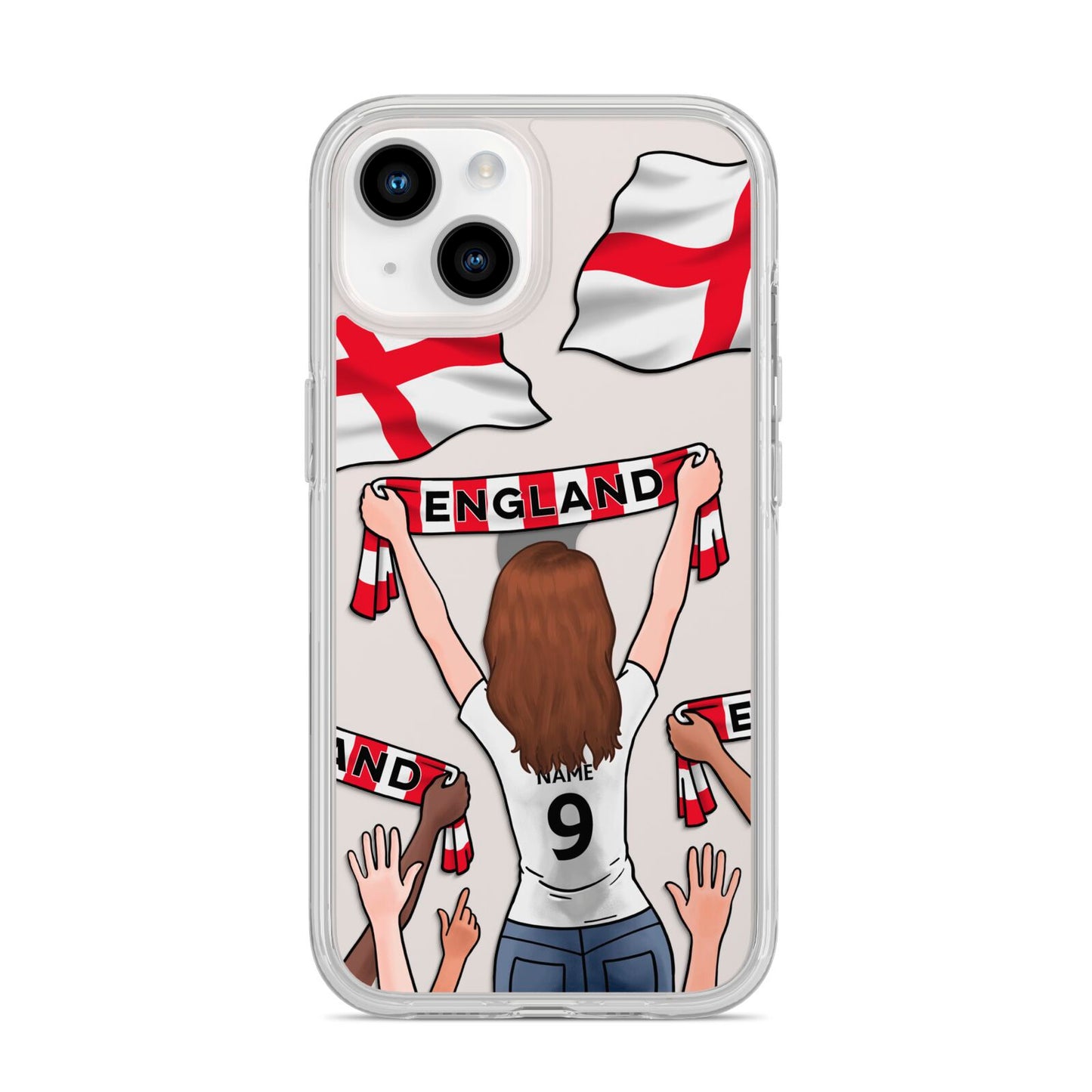 Football Supporter Personalised iPhone 14 Clear Tough Case Starlight
