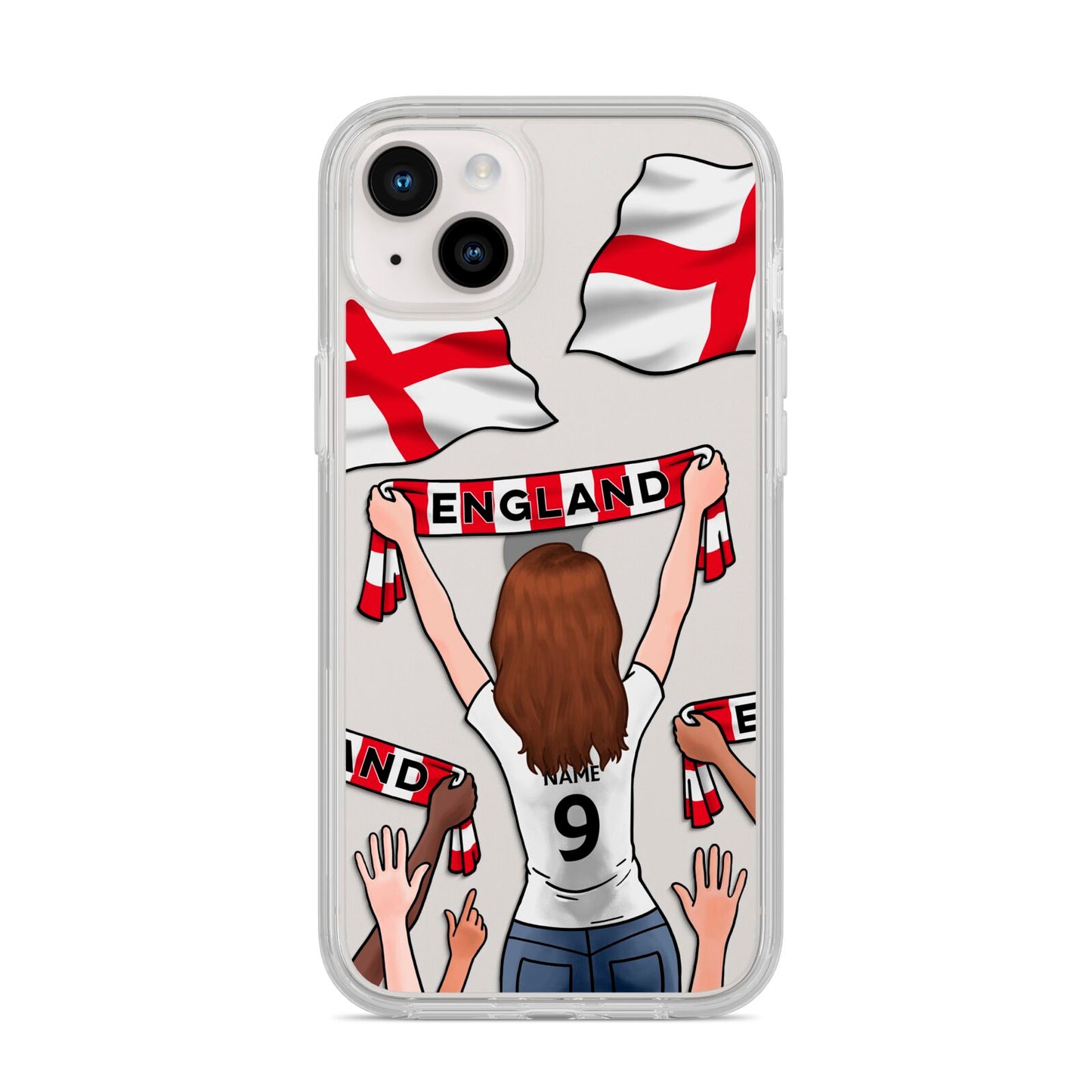 Football Supporter Personalised iPhone 14 Plus Clear Tough Case Starlight
