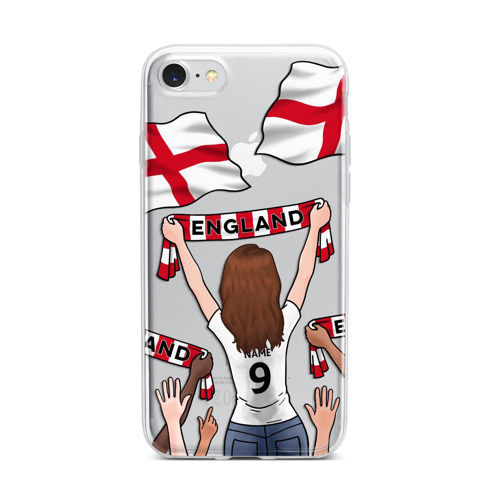 Football Supporter Personalised iPhone 7 Bumper Case on Silver iPhone