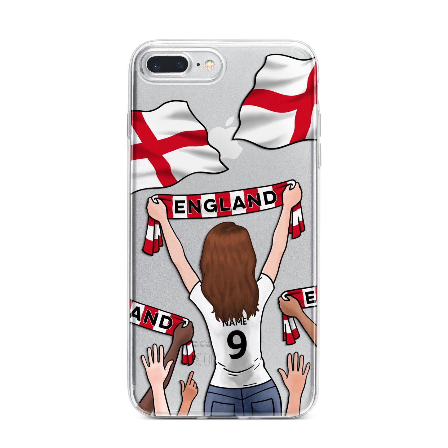 Football Supporter Personalised iPhone 7 Plus Bumper Case on Silver iPhone