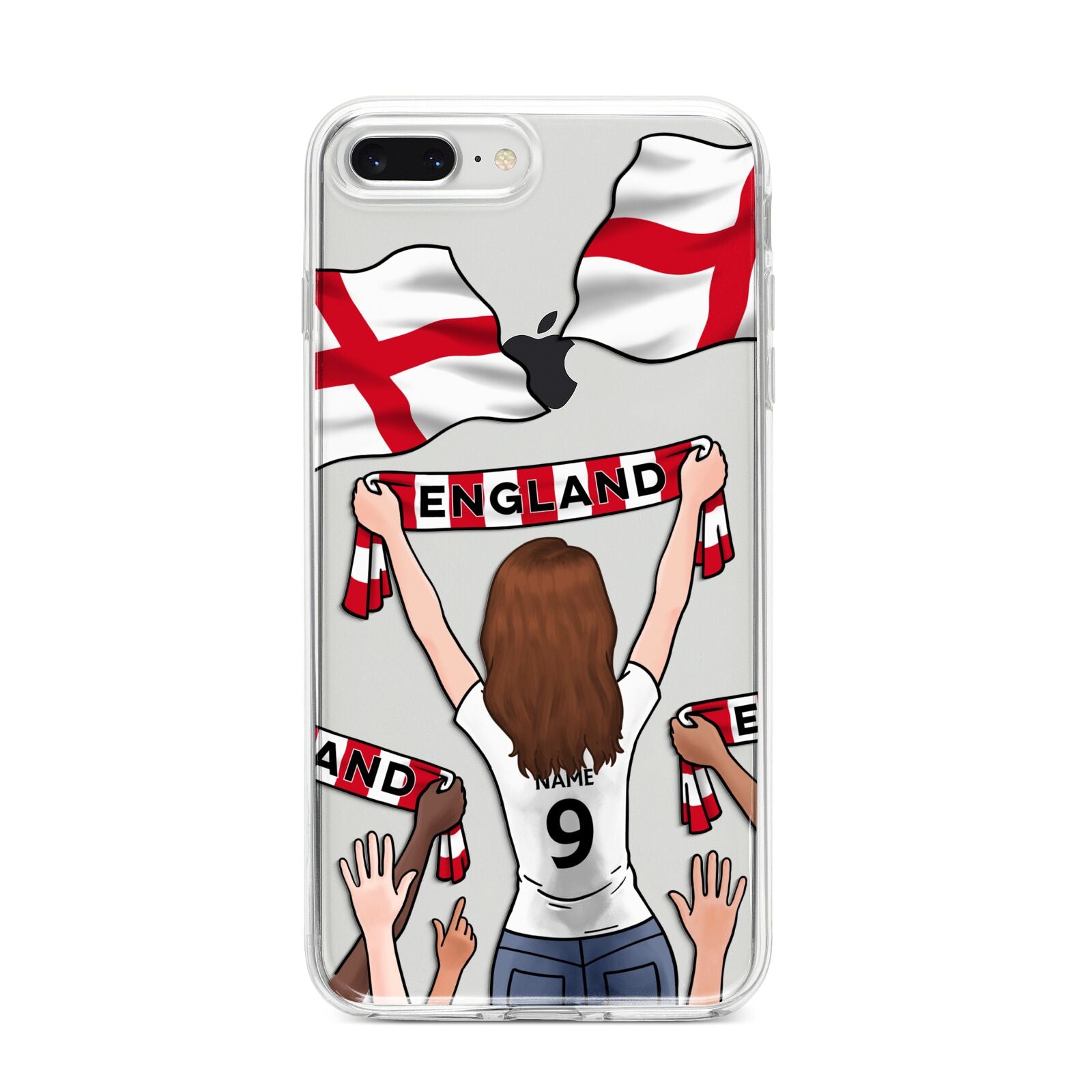 Football Supporter Personalised iPhone 8 Plus Bumper Case on Silver iPhone