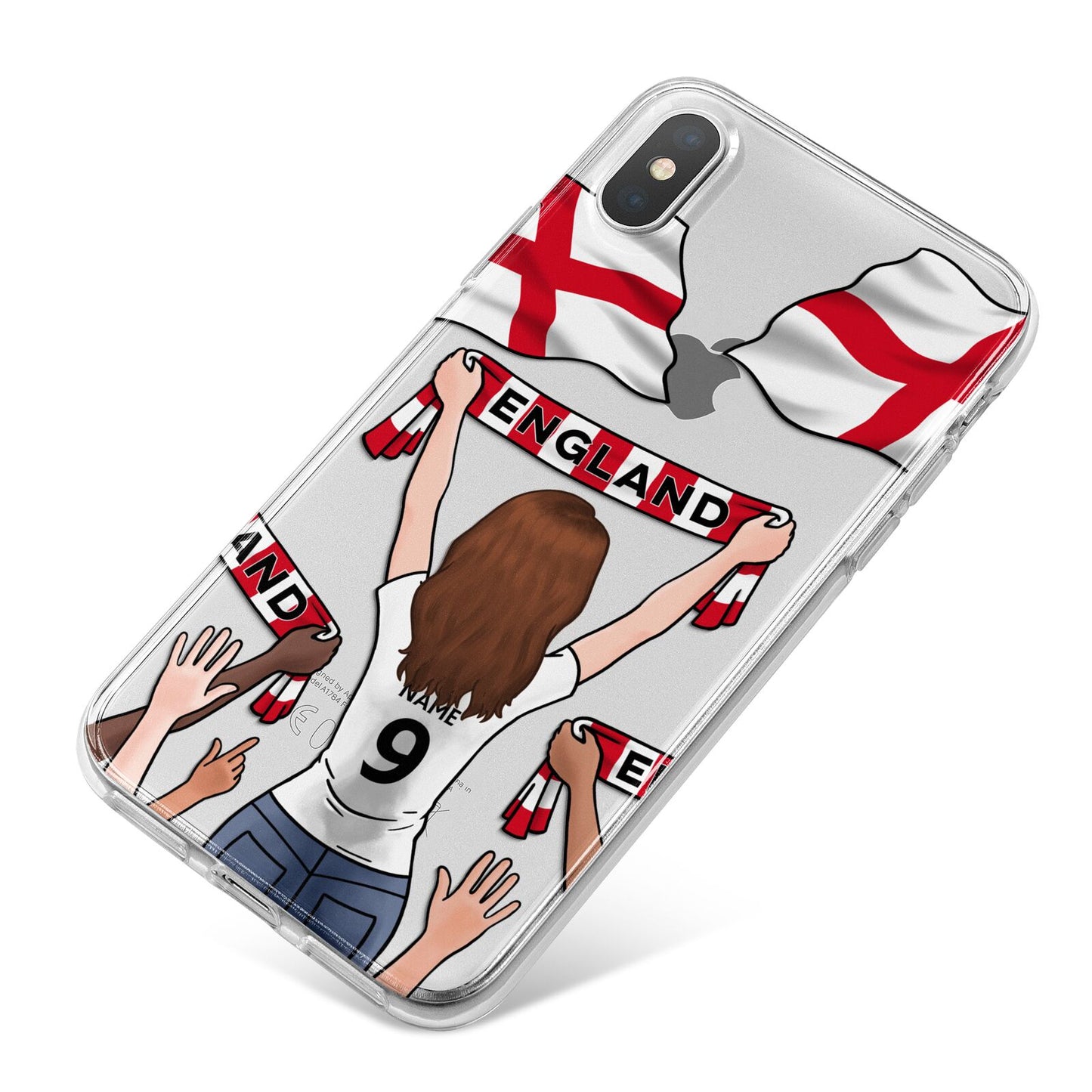 Football Supporter Personalised iPhone X Bumper Case on Silver iPhone