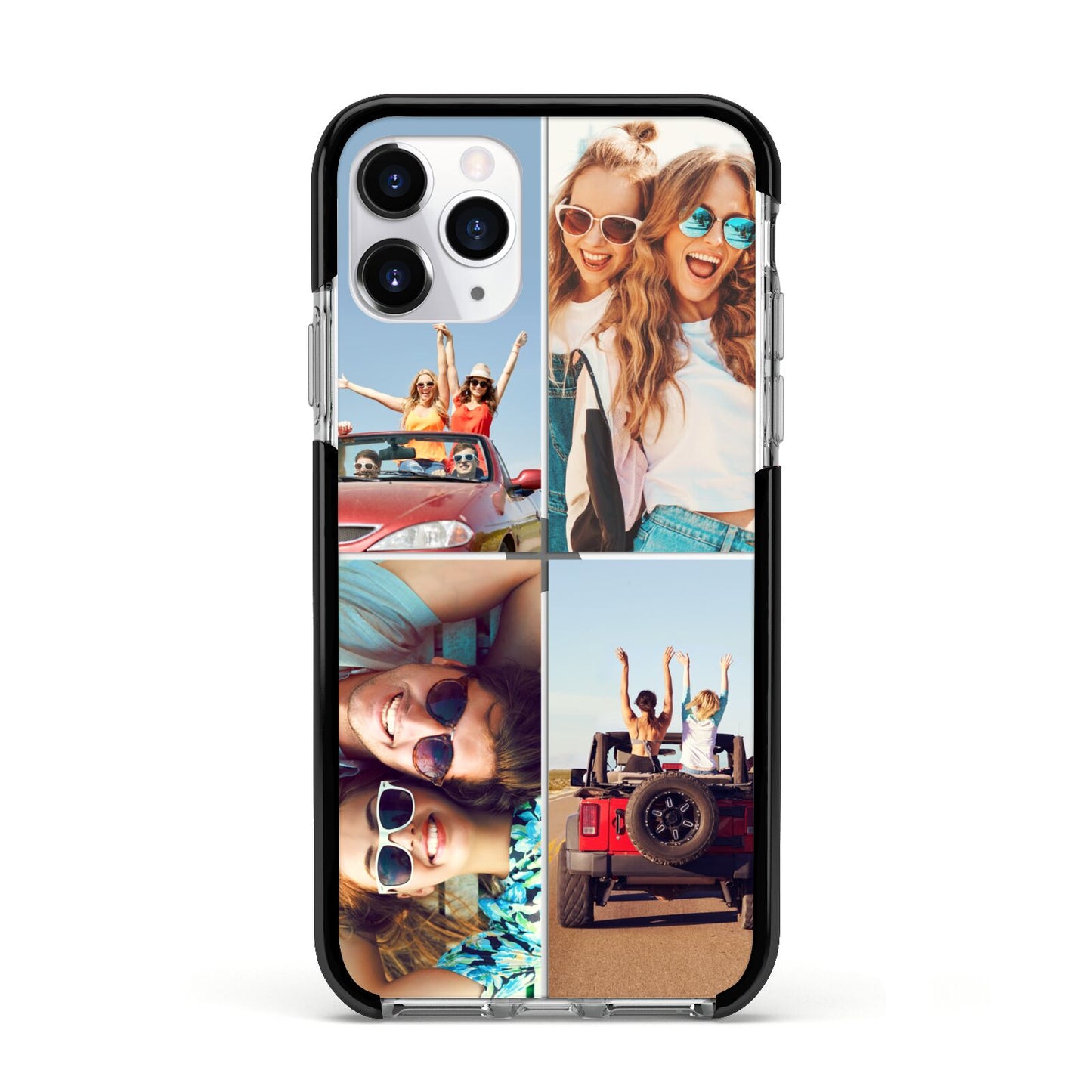 Four Photo Apple iPhone 11 Pro in Silver with Black Impact Case