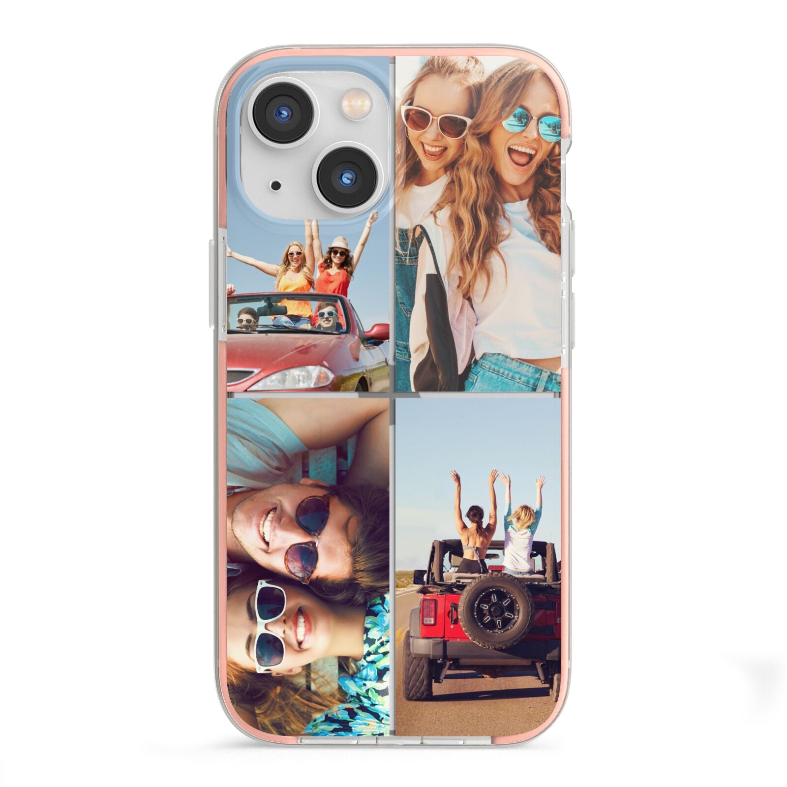 Four Photo iPhone 13 Mini TPU Impact Case with Pink Edges