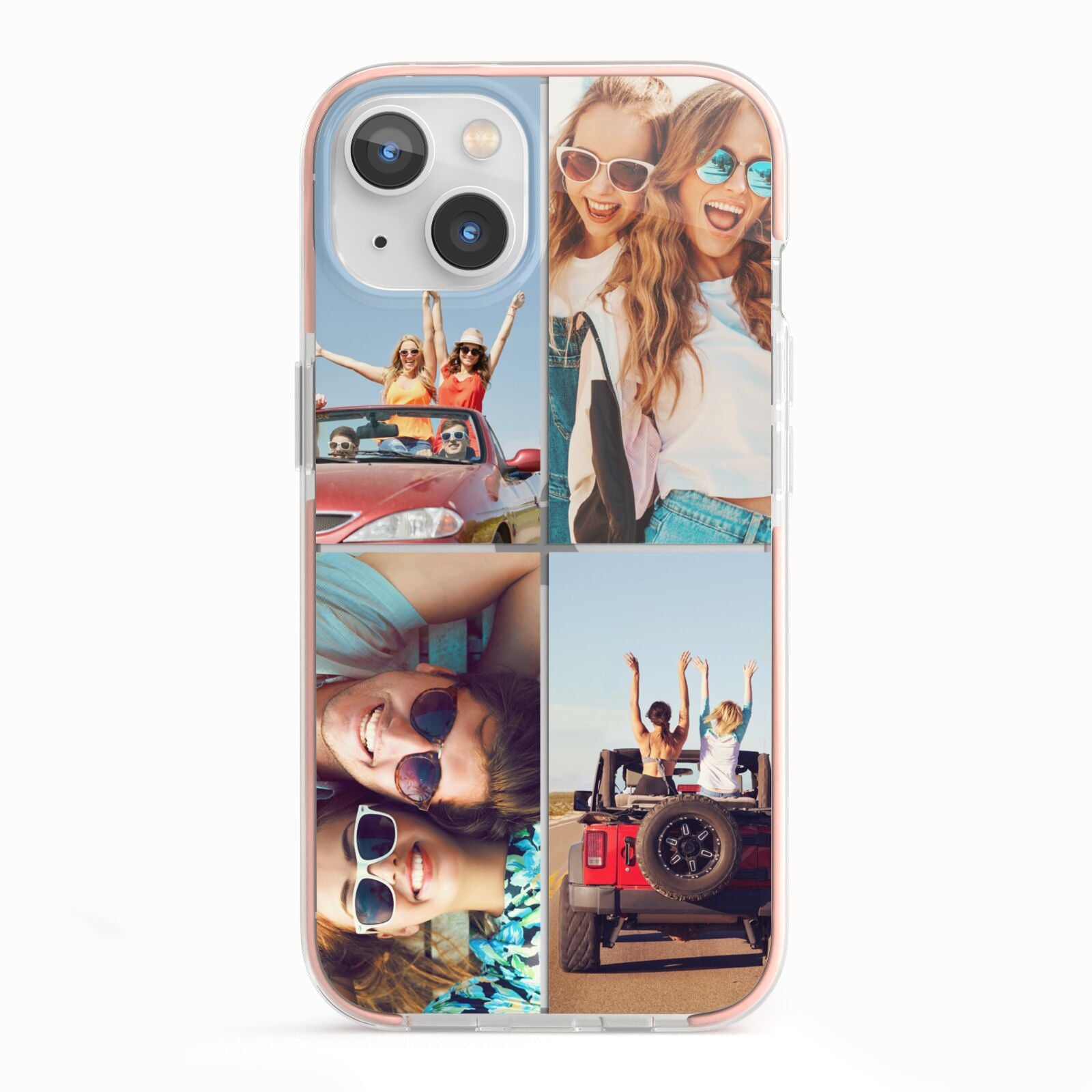 Four Photo iPhone 13 TPU Impact Case with Pink Edges