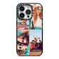 Four Photo iPhone 14 Pro Black Impact Case on Silver phone