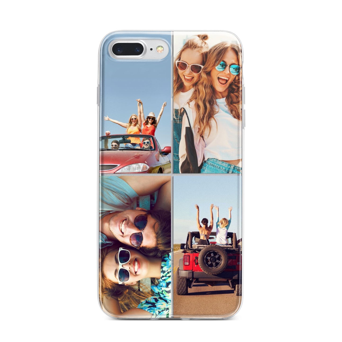 Four Photo iPhone 7 Plus Bumper Case on Silver iPhone