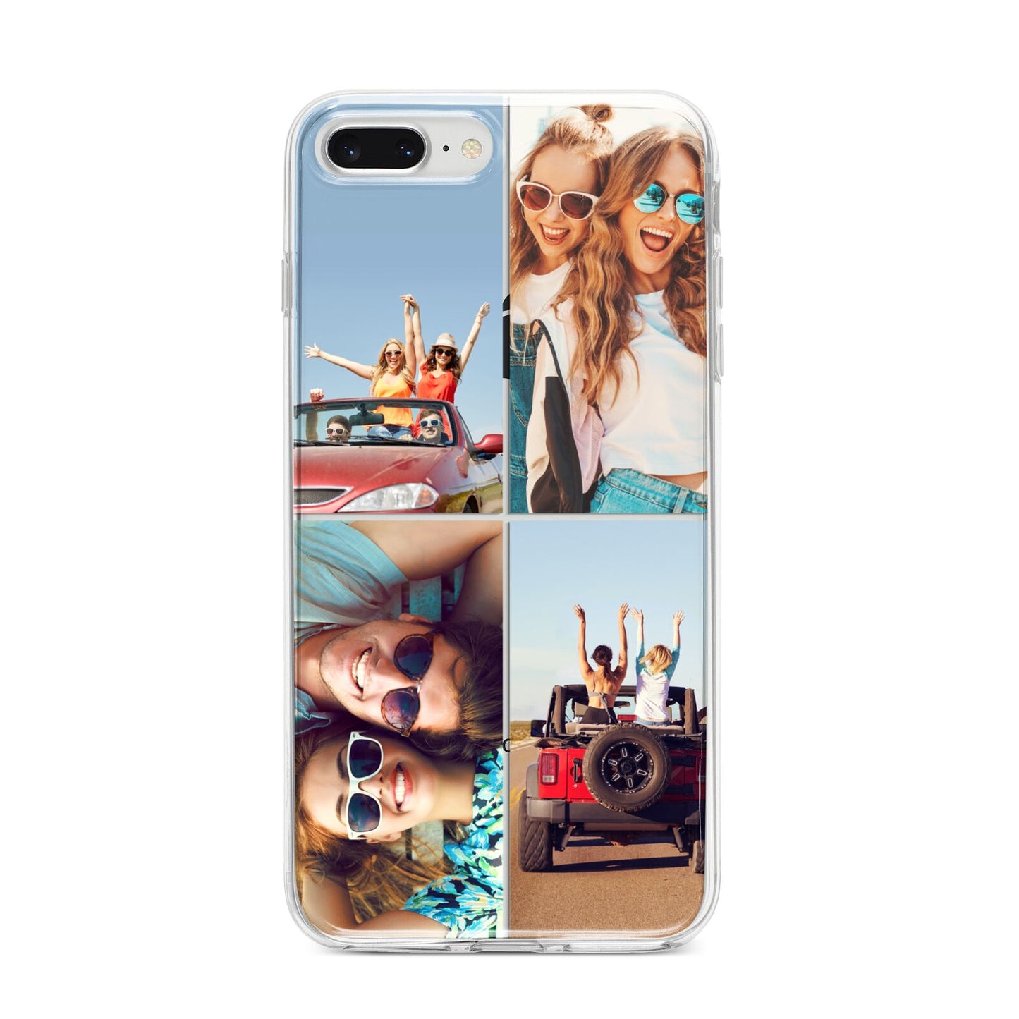 Four Photo iPhone 8 Plus Bumper Case on Silver iPhone