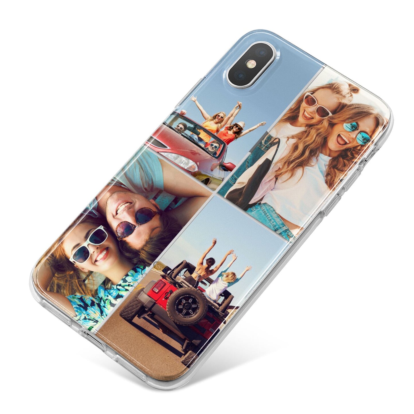 Four Photo iPhone X Bumper Case on Silver iPhone