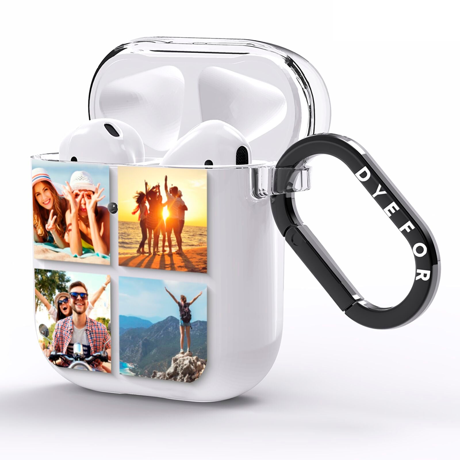 Four Square Photo Tiles AirPods Clear Case Side Image