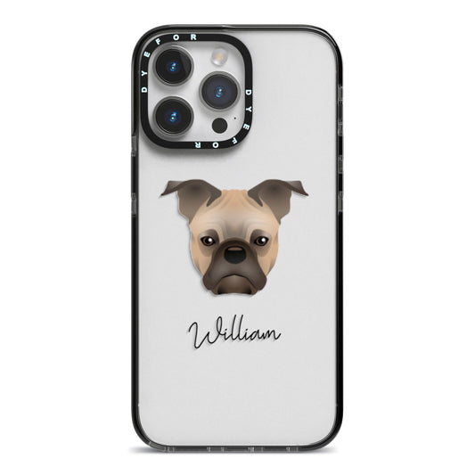 Frug Personalised iPhone 14 Pro Max Black Impact Case on Silver phone