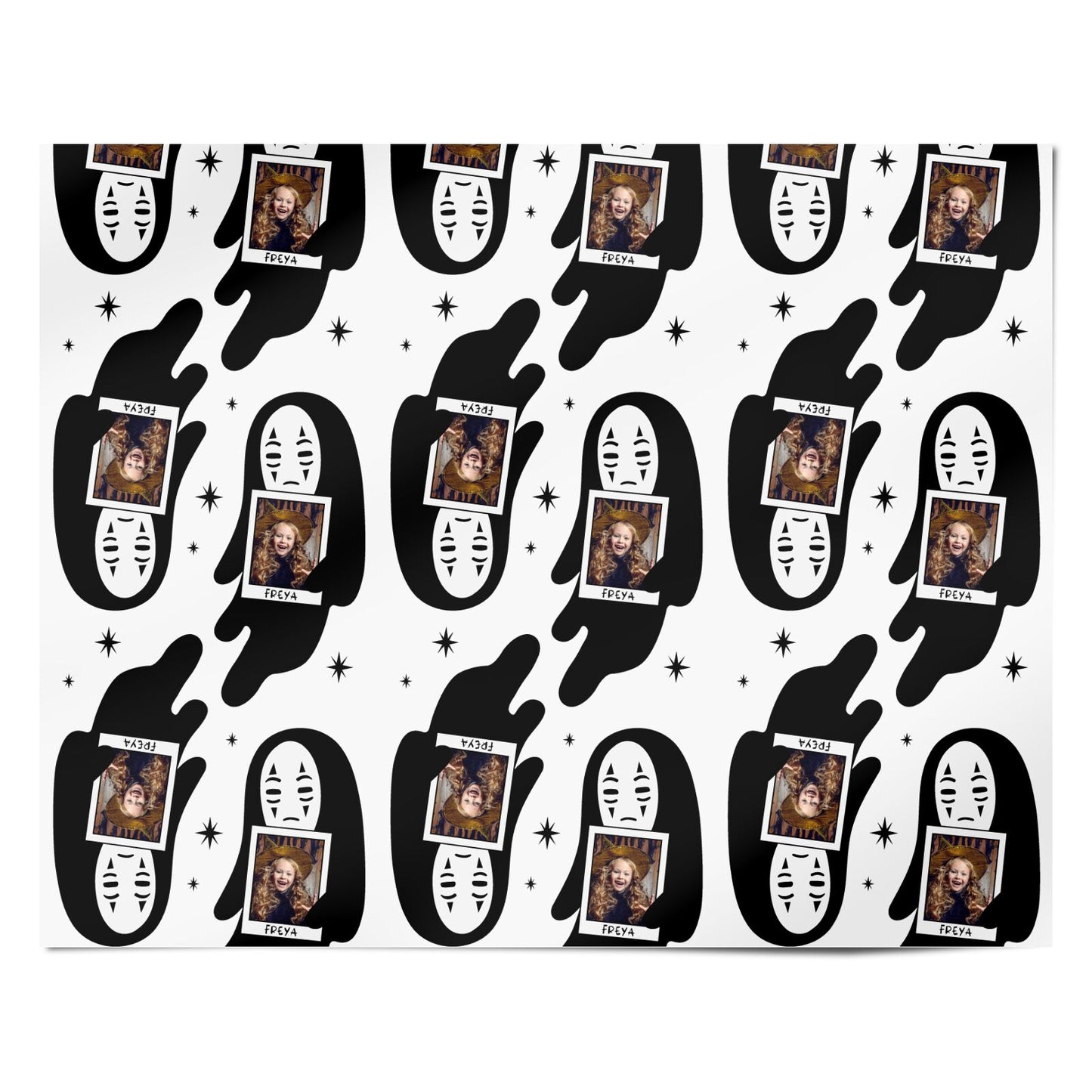 Ghostly Halloween Photo Personalised Wrapping Paper Alternative