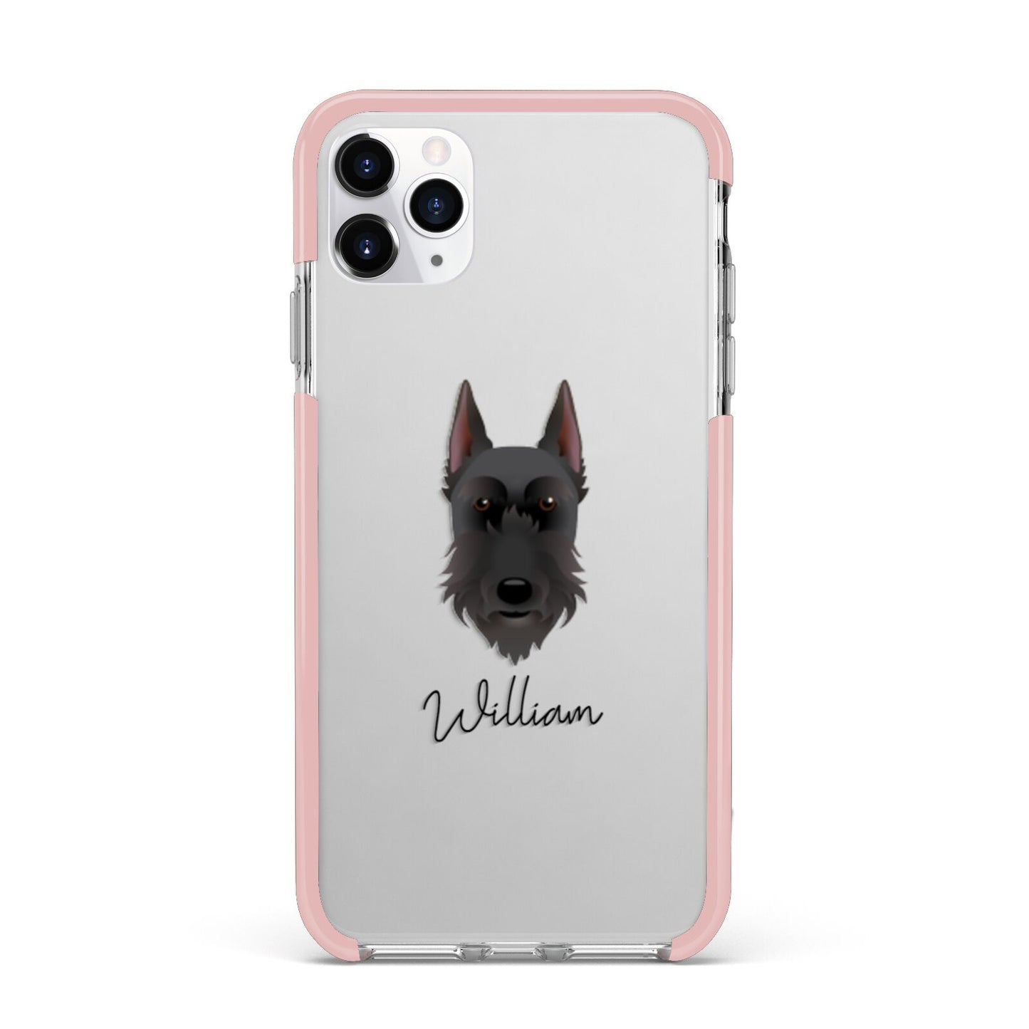 Giant Schnauzer Personalised iPhone 11 Pro Max Impact Pink Edge Case