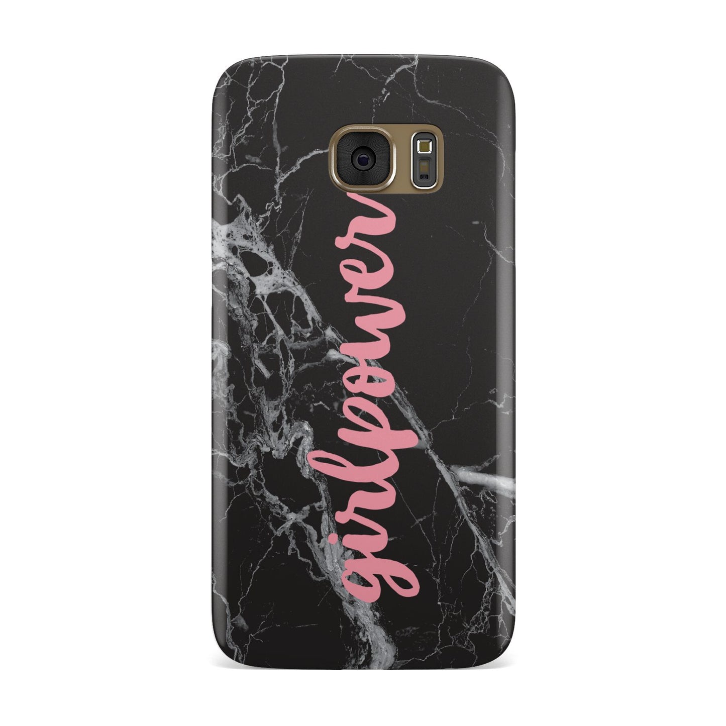Girlpower Black White Marble Effect Samsung Galaxy Case