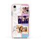 Glitter and Marble Photo Upload with Text Apple iPhone XR Impact Case Pink Edge on Silver Phone