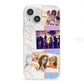 Glitter and Marble Photo Upload with Text iPhone 13 Mini Clear Bumper Case